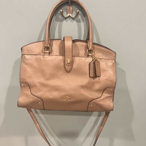 Coach Mercer Taupe Leather Satchel - Picture 1 of 7